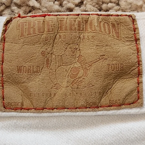 True Religion Jeans Women's 27 White Flare Cotton Stretch Boot Cut Made USA - Picture 12 of 14